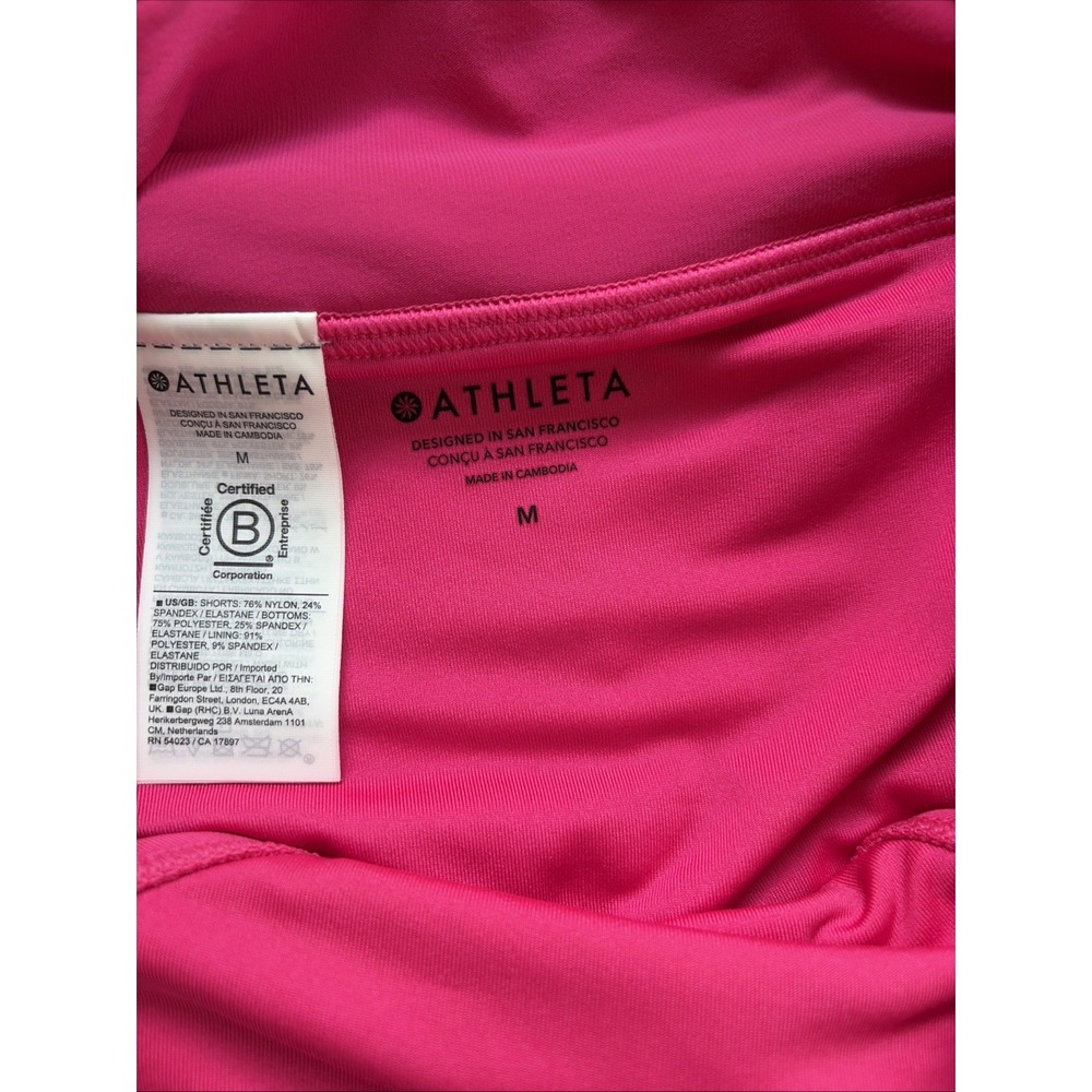 Athleta Pink Activewear Shorts Size Medium Built-in Liner NEW - Picture 2 of 6